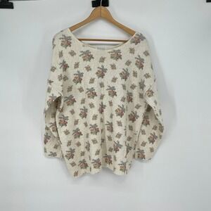 Vintage Glory US Floral Knit Sweater Size XL Cottage Core Coastal‎ Grandma